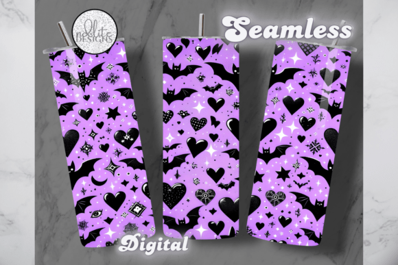Purple and Batty Halloween Tumbler Wrap