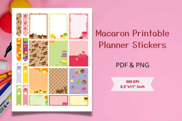 Macarons Printable Planner Stickers