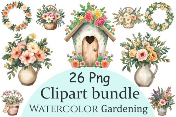 Watercolor Floral Clipart Bundle